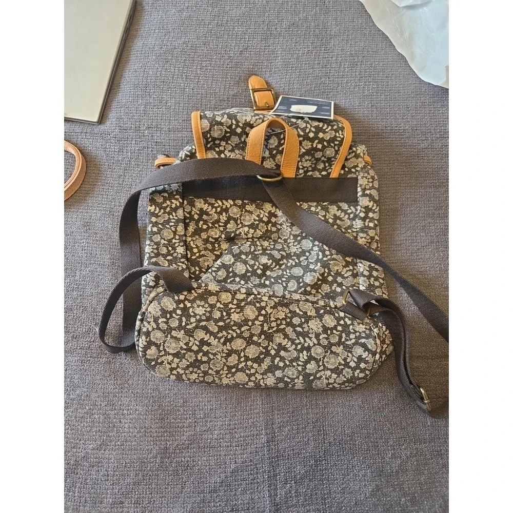 PBteen North Field Mini Rucksack Backpack Floral Tapestry Gray Tan NWT Small Bag